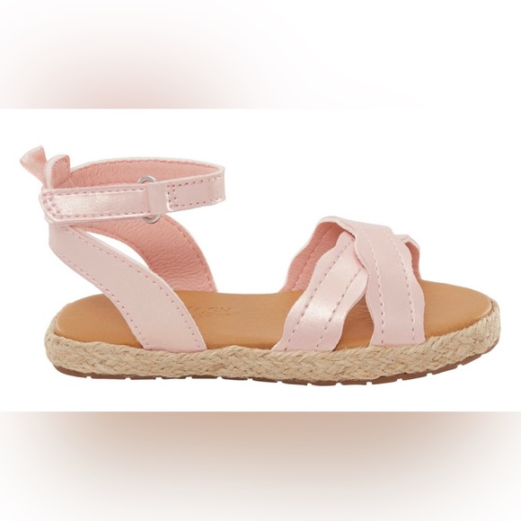 OSHKOSH BABY GIRL BRAIDED CORK SANDALS SIZE 4 - Picture 12 of 13